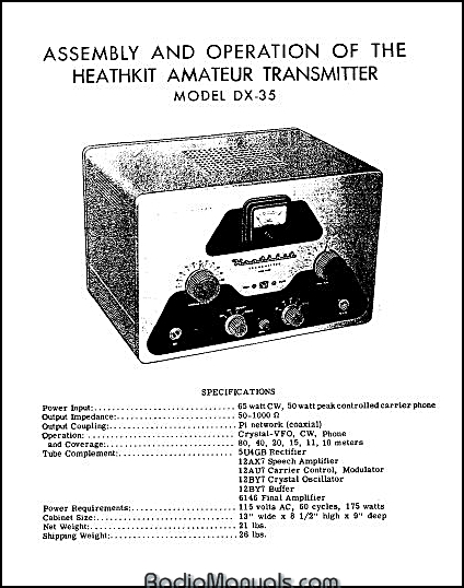 Heathkit DX-35 Assembly and Instruction Manual